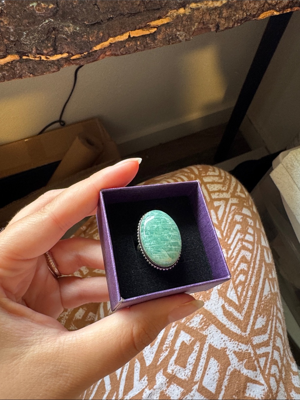 Handmade amazonite ring